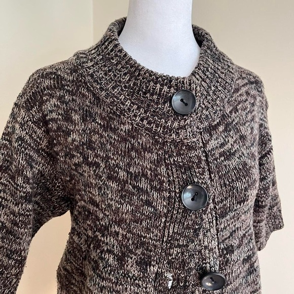 Vintage Y2K Wool Knit Twee Preppy Grunge Babydoll Long Cardigan Sweater Gray S - Picture 8 of 11